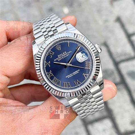 rolex datejust blue roman 2018|Rolex Datejust 41 roman numerals.